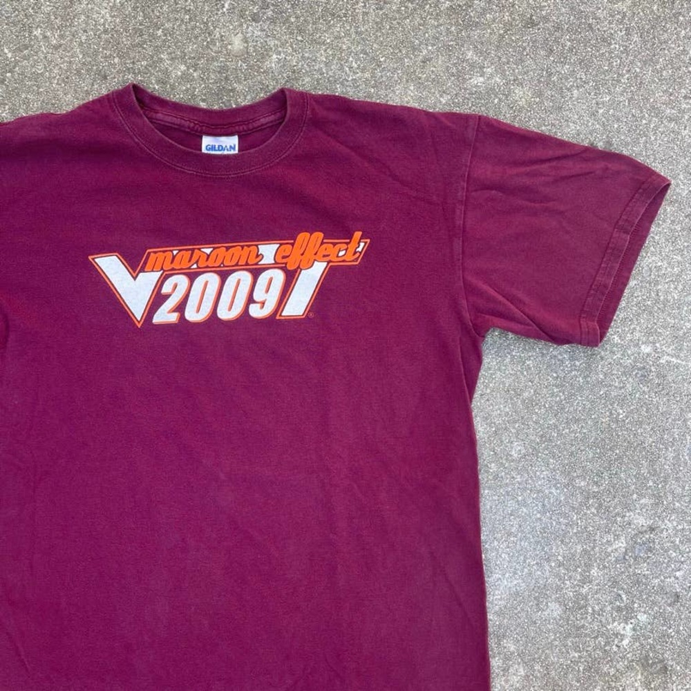 2009 Virginia Tech Maroon Effect T-Shirt Men's Medium